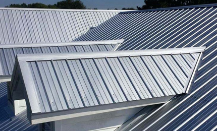 Standing seam metal roof panel detail